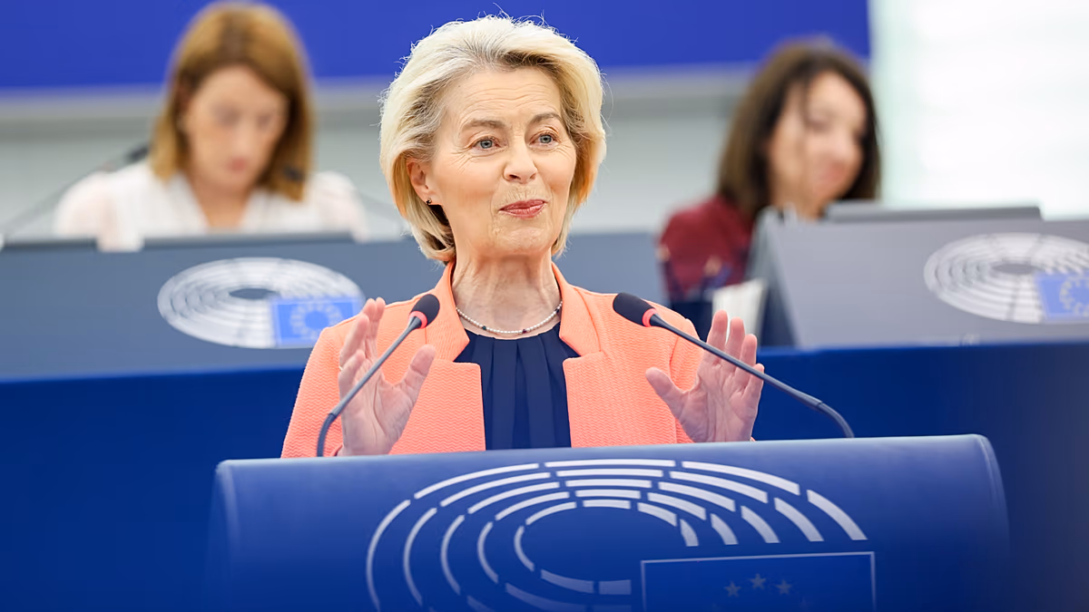 Von der Leyen calls for completing the European single market in EU parliament address